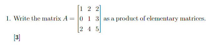  1 2 2 1. Write the matrix A = 10 1