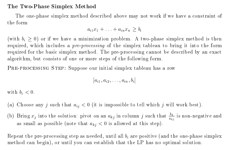  The Two-Phase Simplex Method The onephase simplex method described above may
