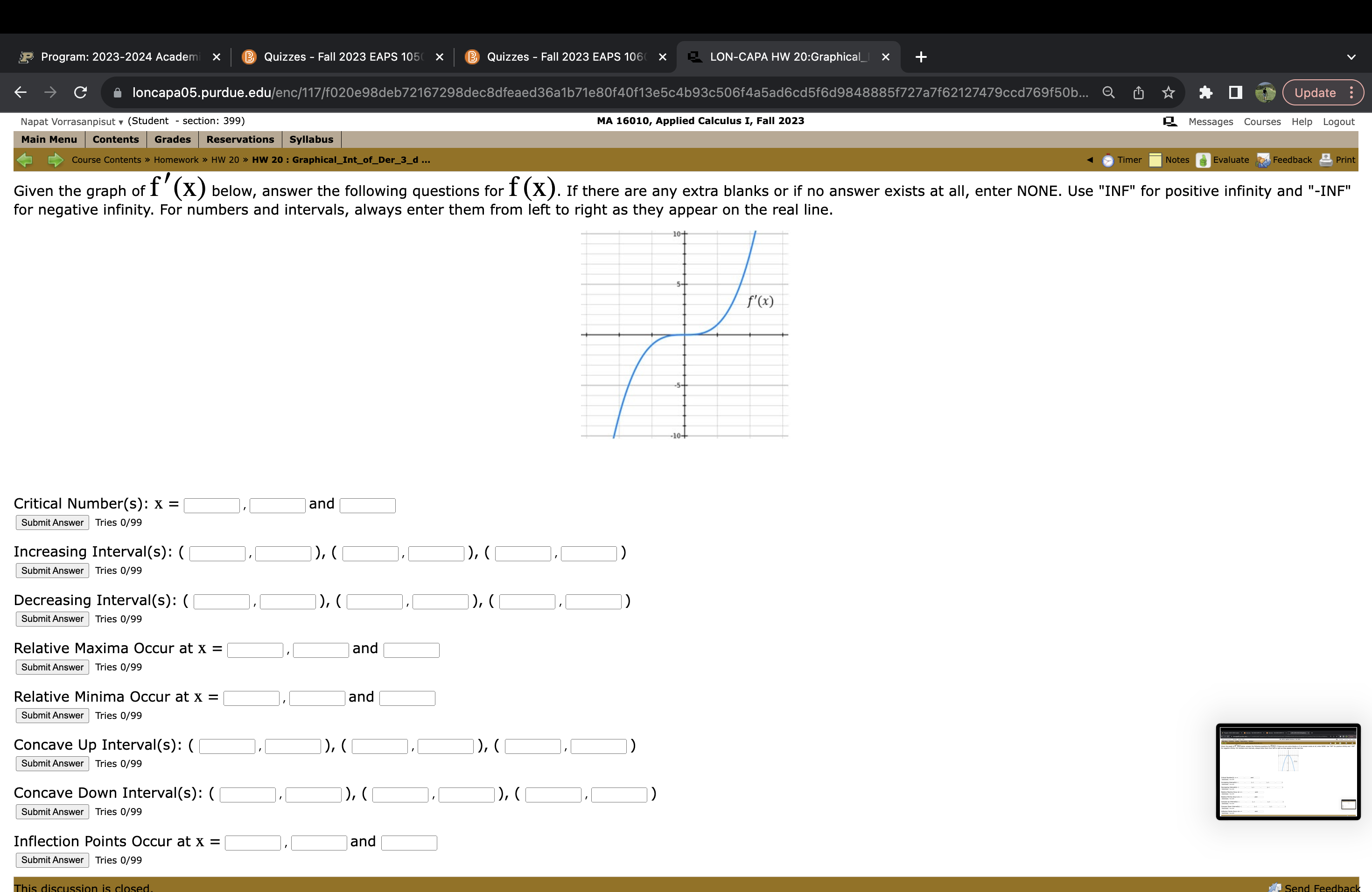 K C loncapa05.purdue.edu/enc/117/dd98268672aaae42ed78f982646c708a81c238c58a19c9d809a75e1849f2558b8c402f3754cf624c598581a4db097229d... Q Update Napat Vorrasanpisut v (Student - section: 399)