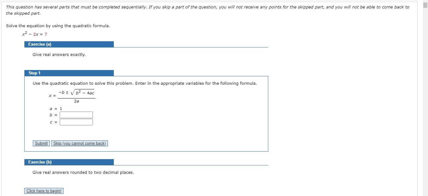 skip a part of the question, you will not receive any points