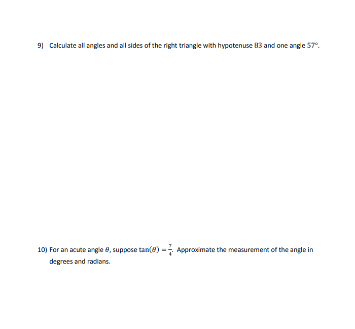 values of cos(0). 2) For an acute angle 0, suppose cos(0) =
