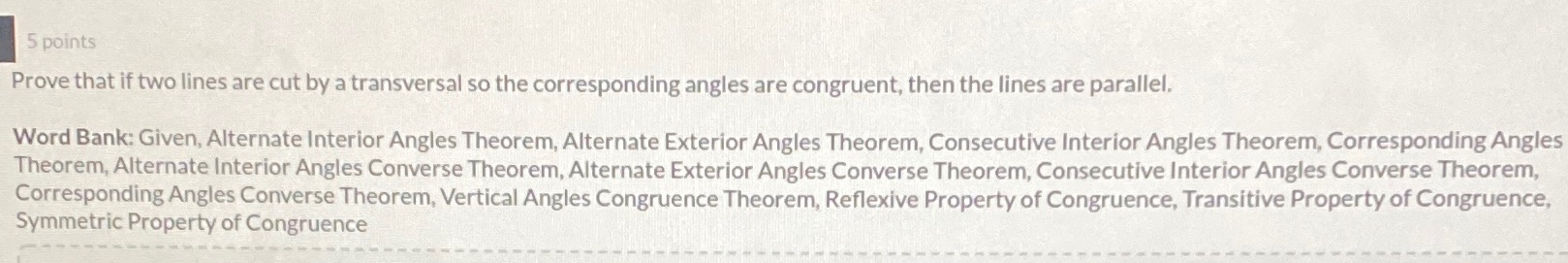 HELP ASAP 5 points Prove that if two lines are cut by