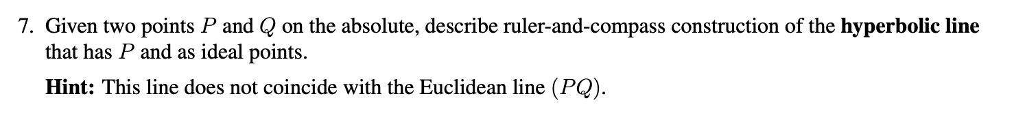need help on this question 7. Given two points P and Q