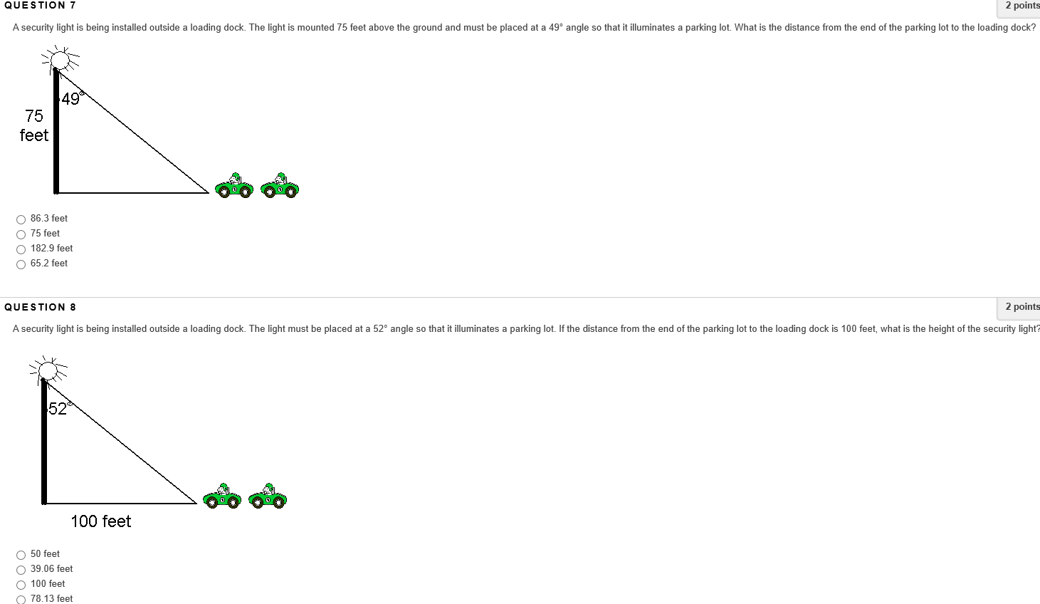 is being installed outside a loading dock. The light must be placed