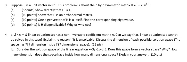 need clear solution. 3. Suppose u is a unit vector in