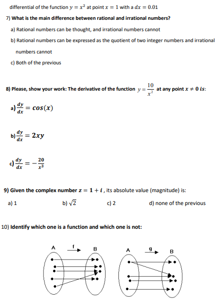  differential of the function y = xz at point x =