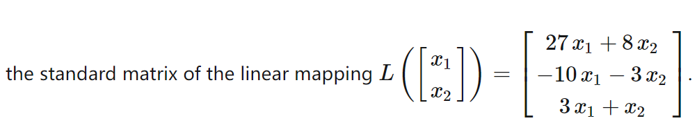 function T: R3 > R2 defined by T y [32+2y4z] $+y2z is