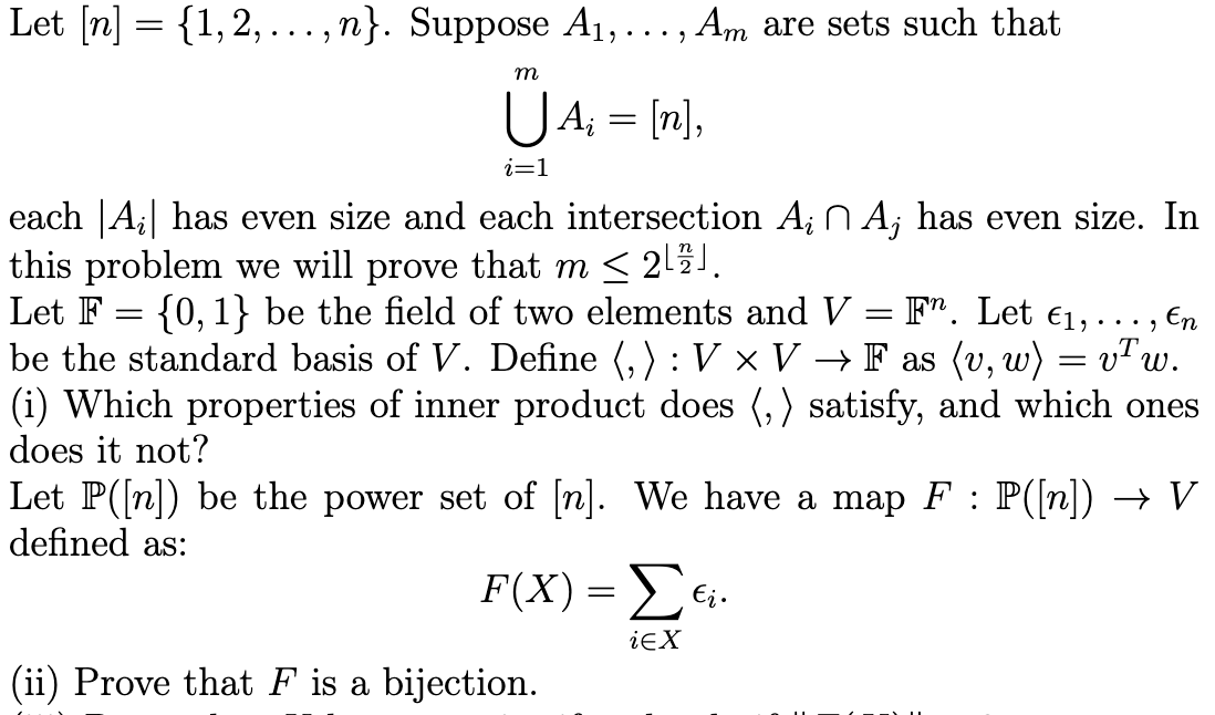  Let [n] = {1, 2, . . . ,n}. Suppose A1,