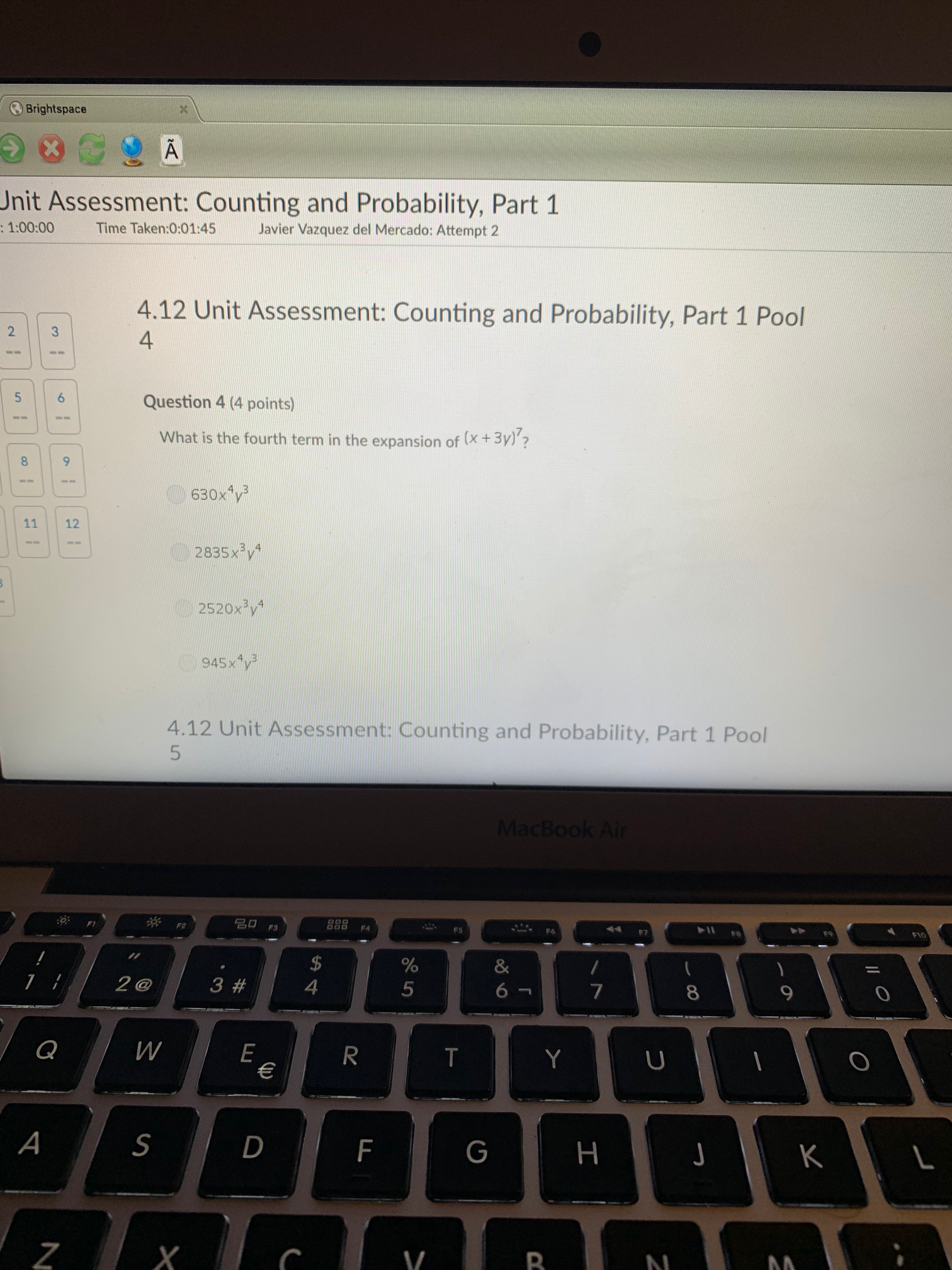 14 4.12 Unit Assessment: Counting and Probability, Part 1 Pool 2 Question