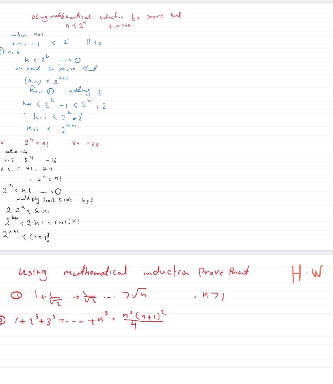 Help me using mathematical induction to prove that n