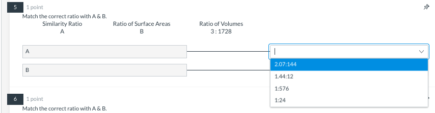 3:6 Ratio of Surface Areas Ratio of Volumes A B A V