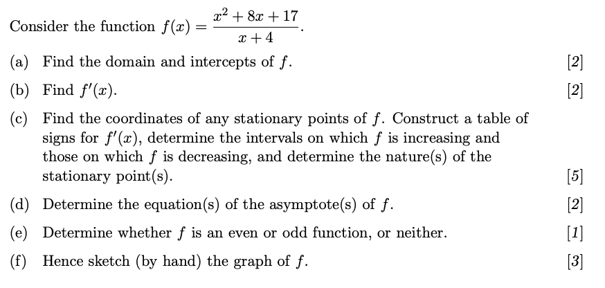 2+ 8z + 17 Consider the function f(z) = y z