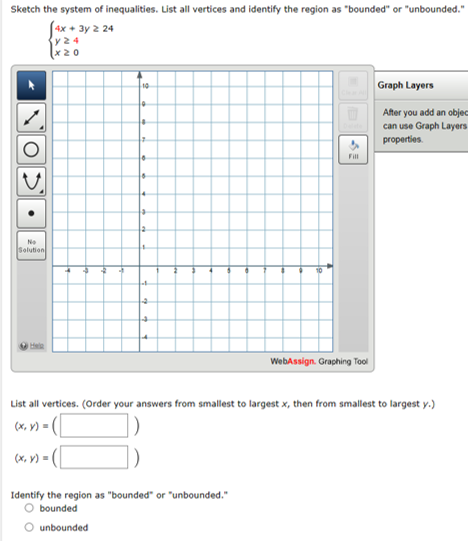 smallest to largest x, then from smallest to largest y.) (x, v)