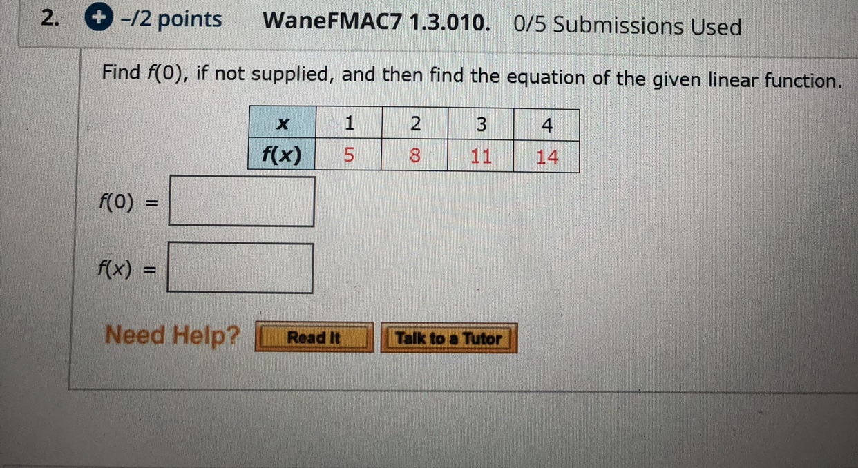 How do I solve this? 2. + -/2 points WaneFMAC7 1.3.010. 0/5