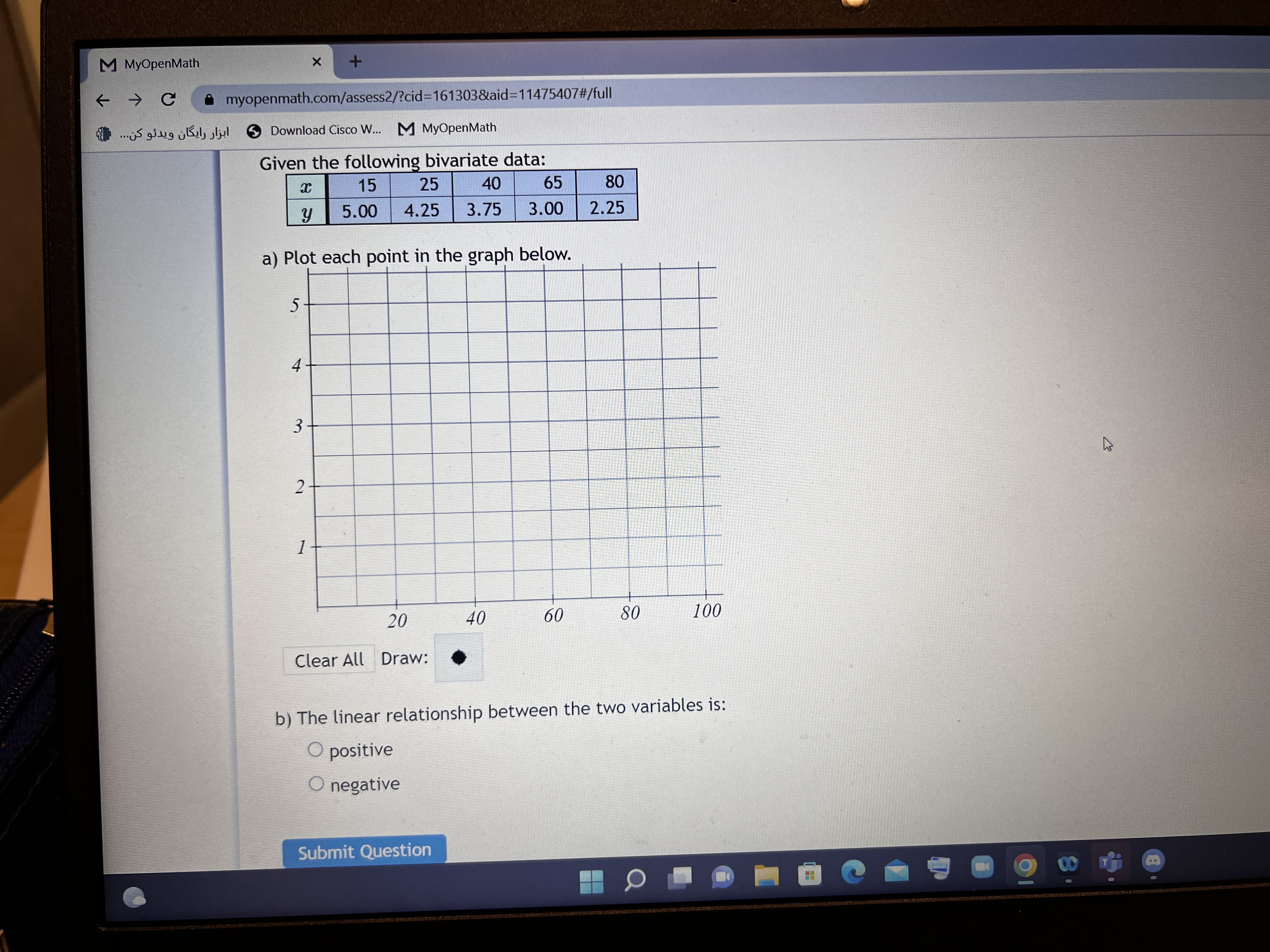 of the regression line to be? 0/1 pt 9 3 19 @