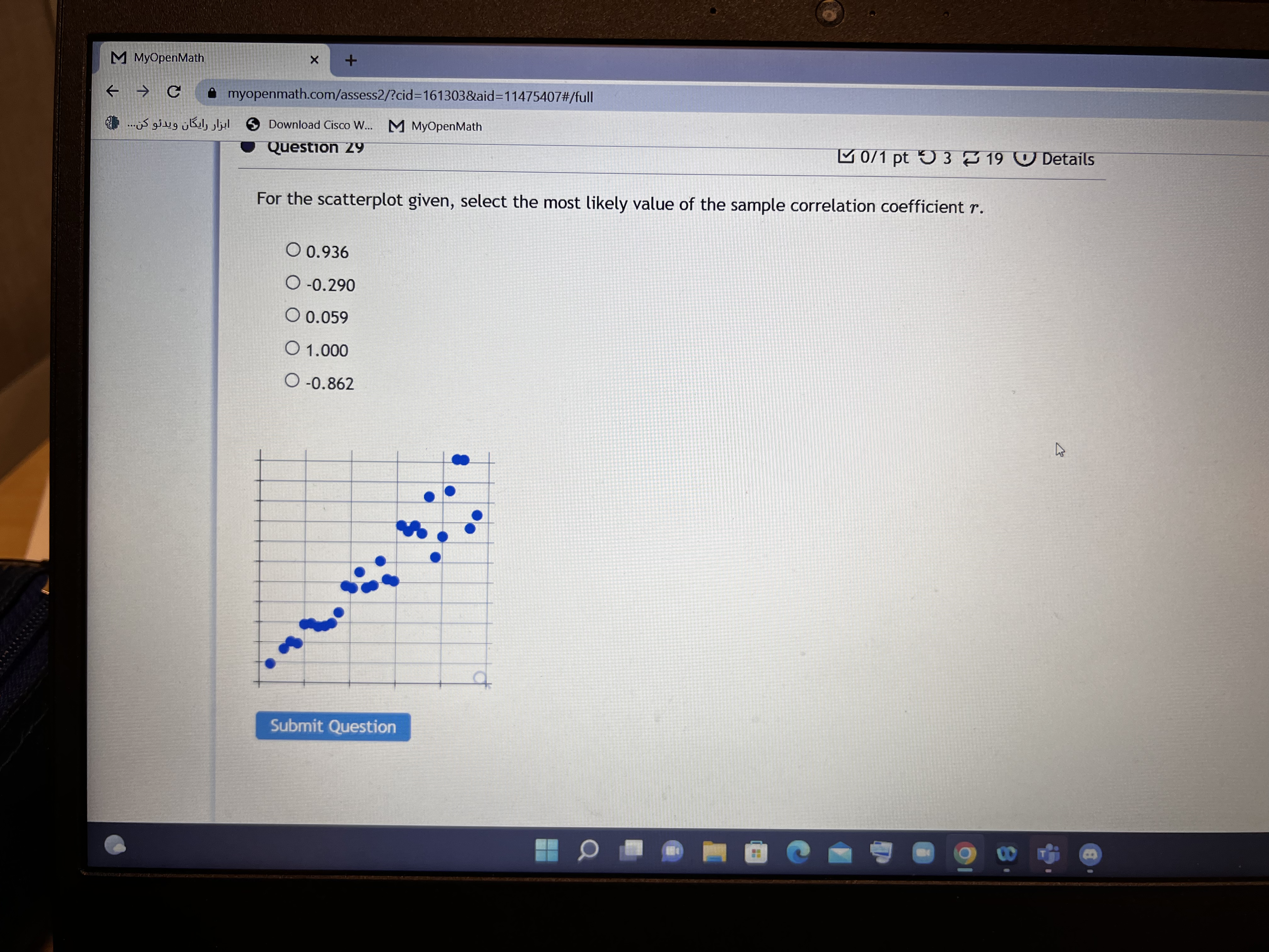 OO C Select an answer O O TWmmmw 3 \"us 35);}; 034,
