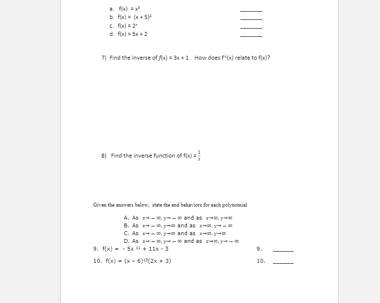 and the zero with the greatest value of g(x)? b. Which function