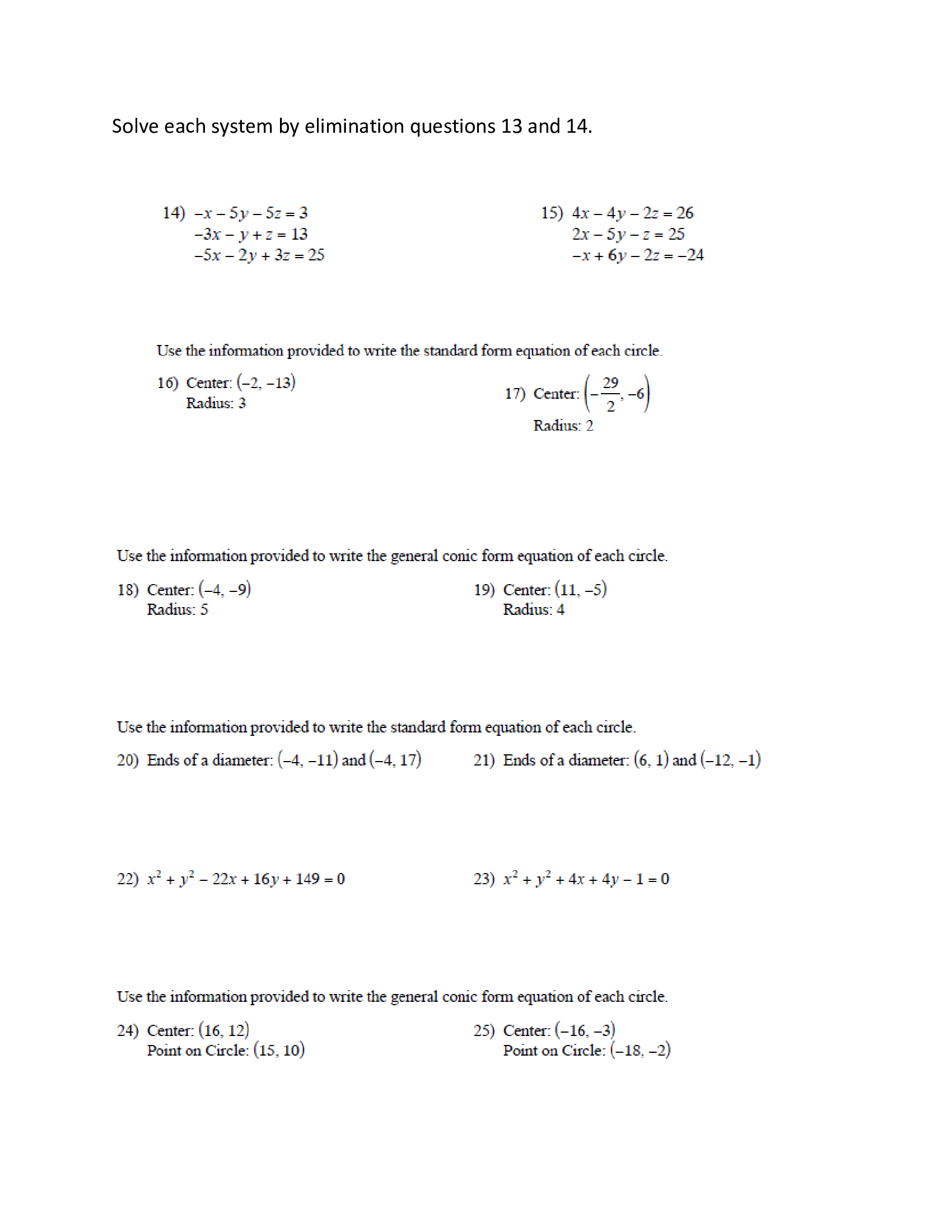 2) y = - _x-9 V = -. 10 EX+7 yellx +