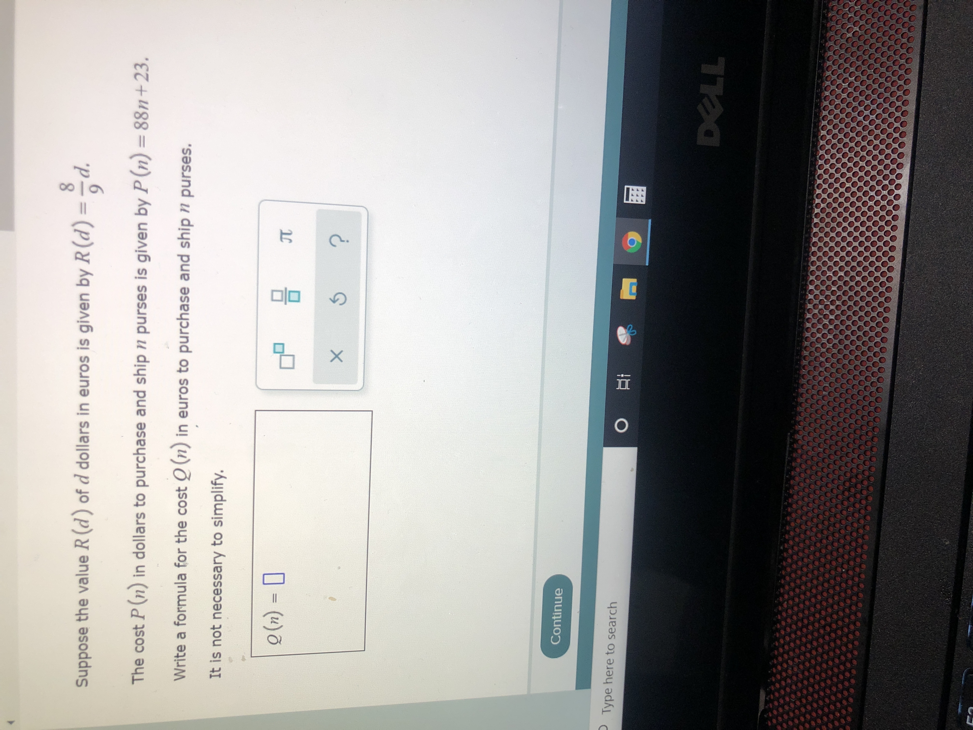 Need to get answer Suppose the value R (d ) of d