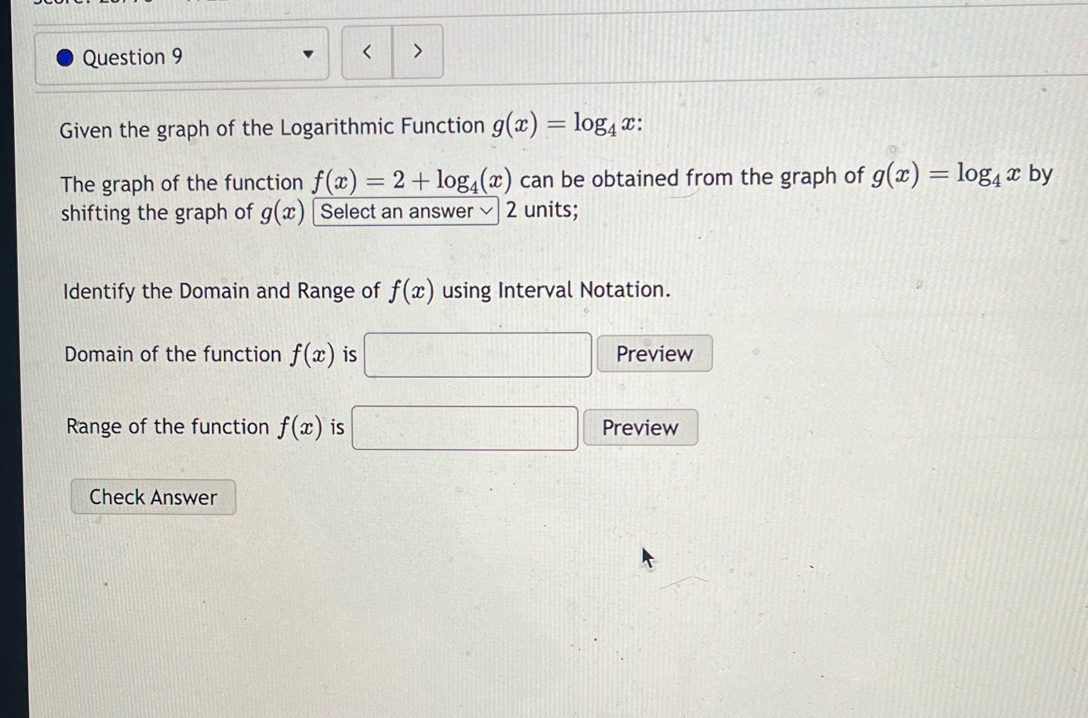  Juv-u. _v.._ ..f, 0 Question 9 v Given the graph of