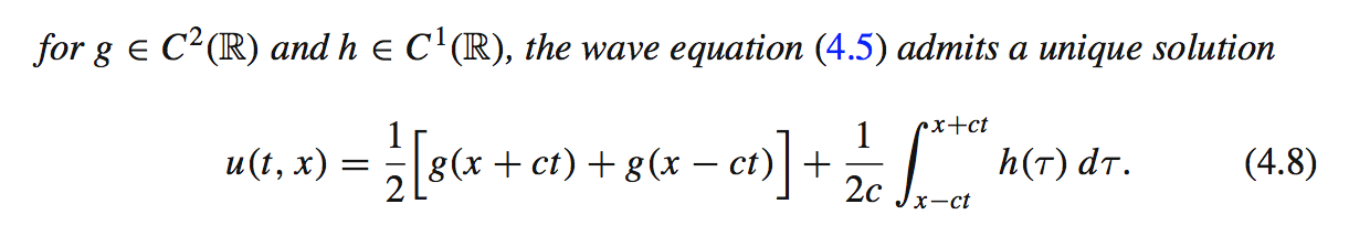 vibrations of a spring. In this application u(t, x) represents displacement parallel
