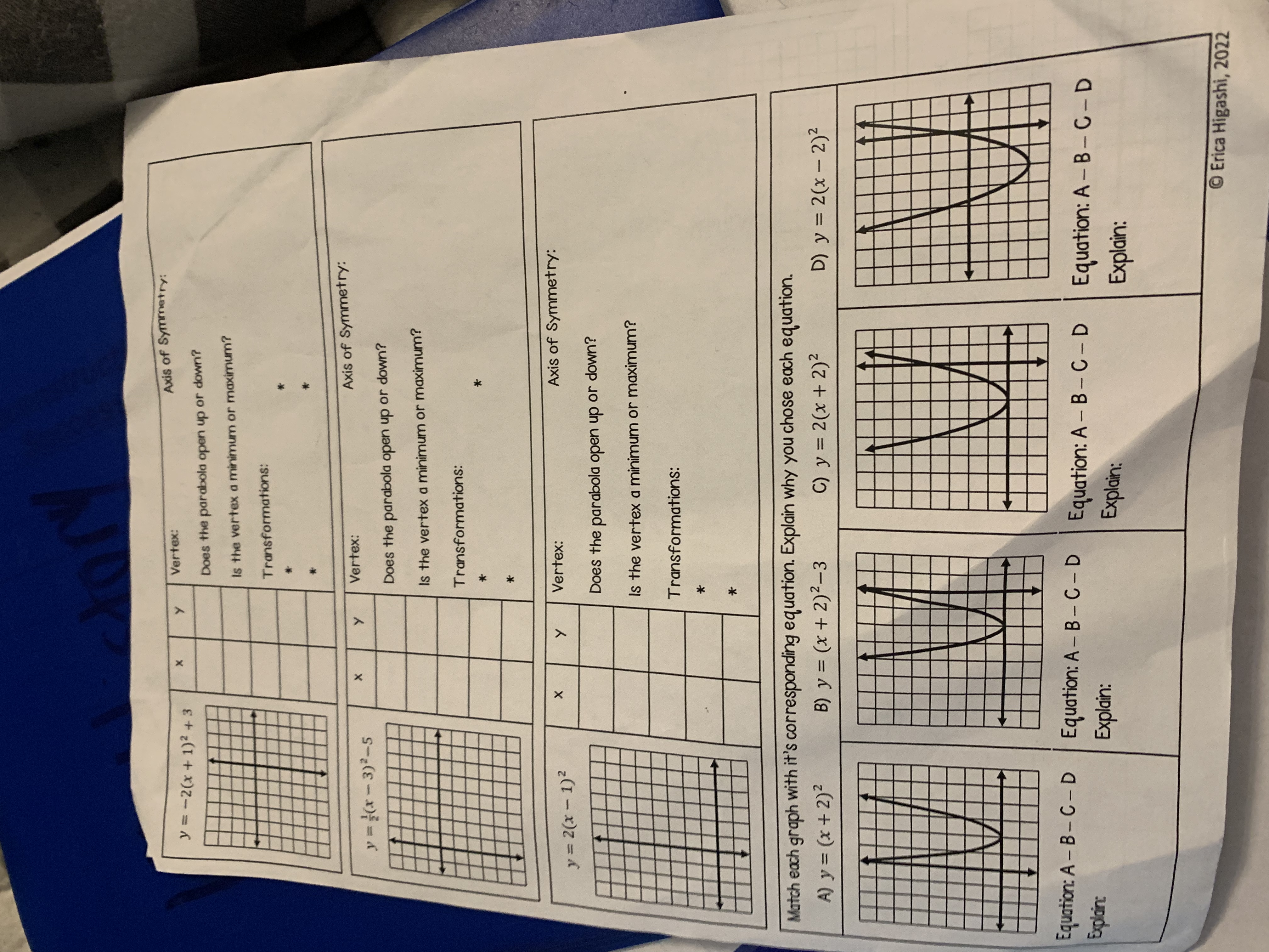 1 f (x) = 2(x- 1)2-3 Which form is this equation Vertex