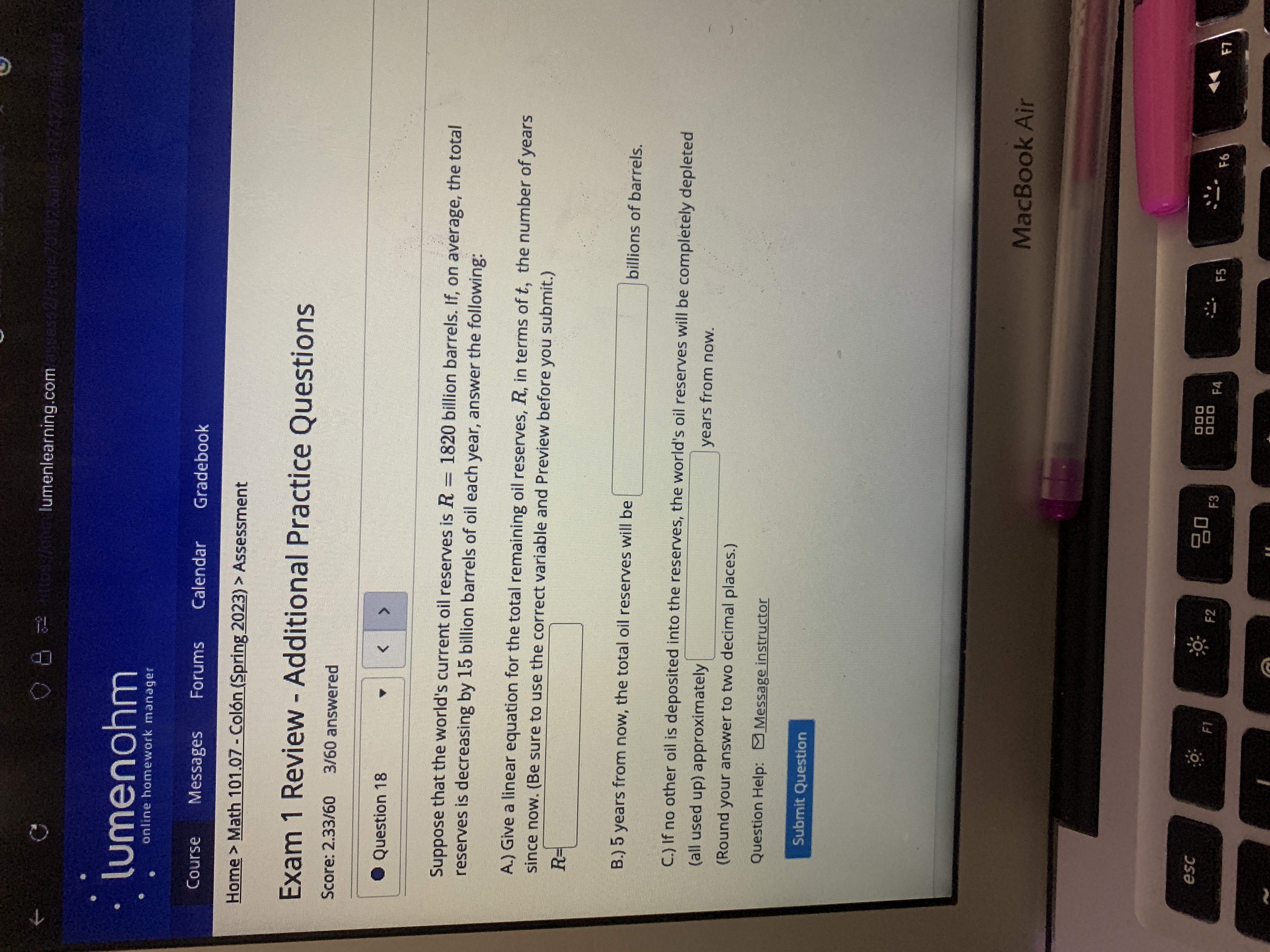 algebraic equation and then solve: Use & for your variable. The sum