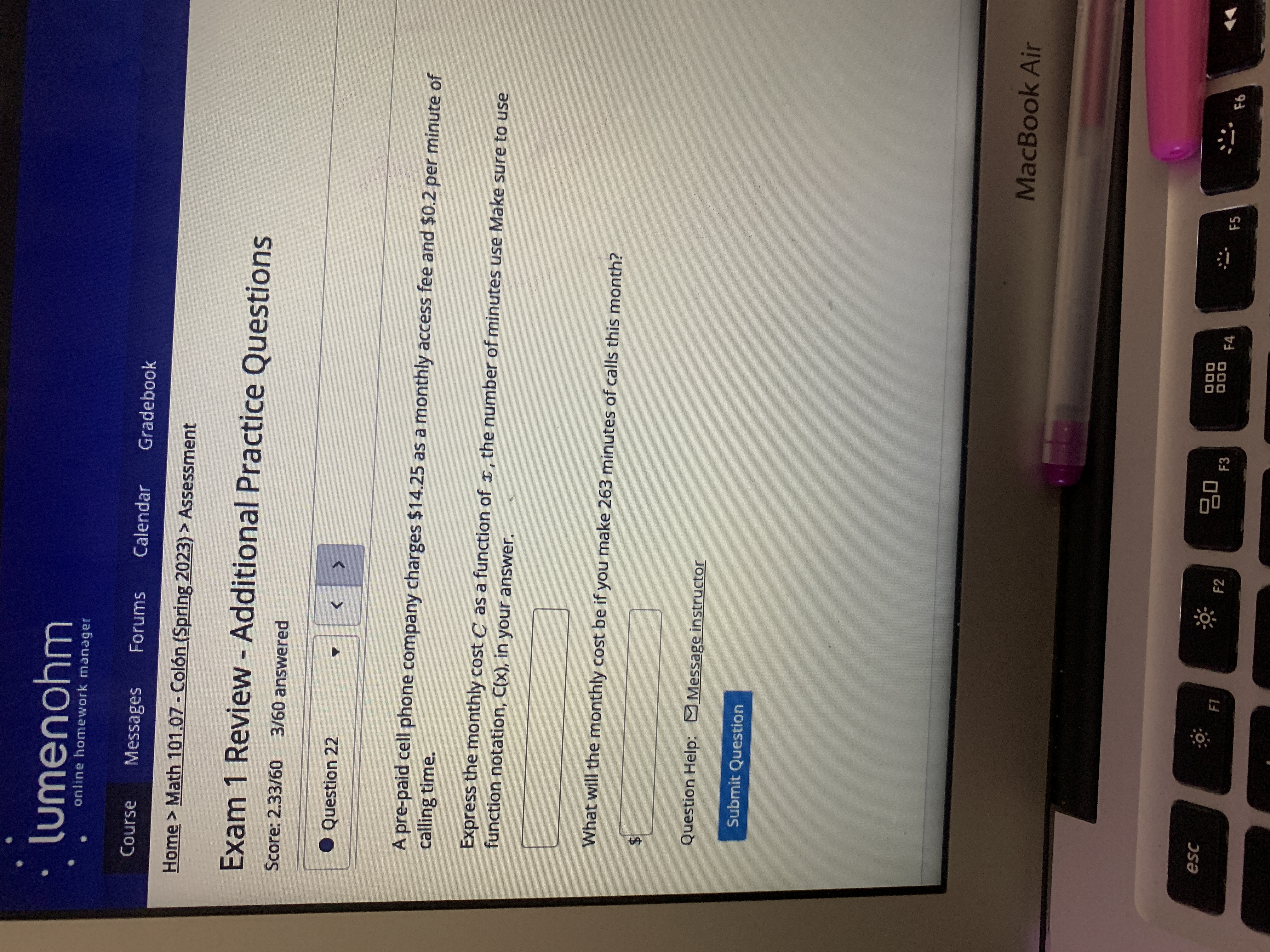 - Additional Practice Questions Score: 2.33/60 3/60 answered . Question 21 Thulile's