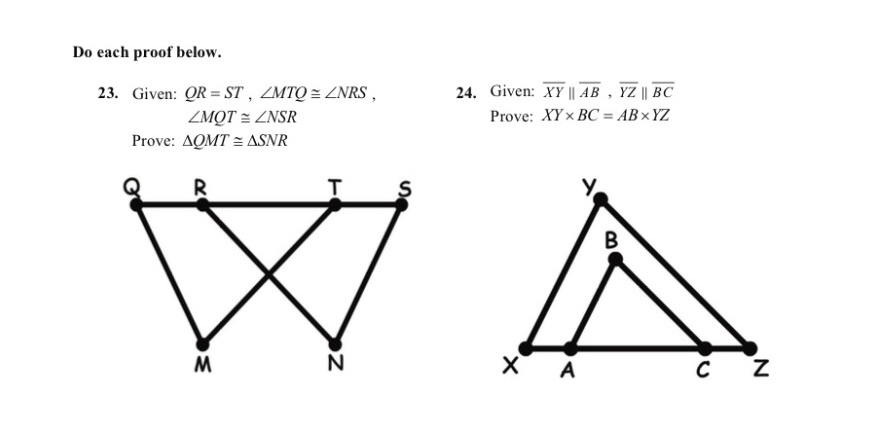 Do each proof below. 23. Given: OR = ST , ZMTO
