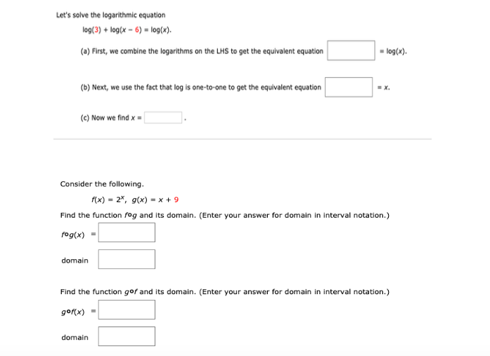 find the logarithm equation and the consider the function Let's solve the