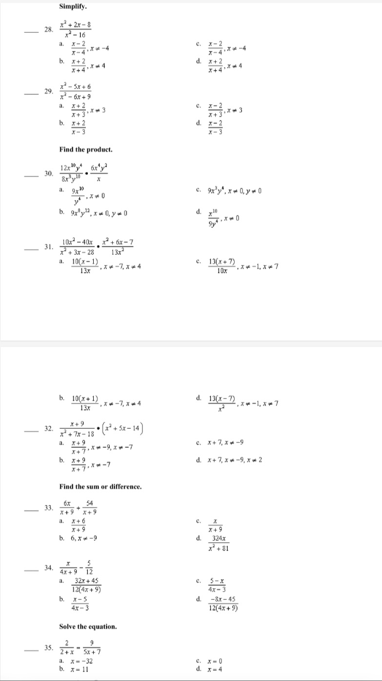 Please show work Simplify. 28. X + 2x - 8 x -