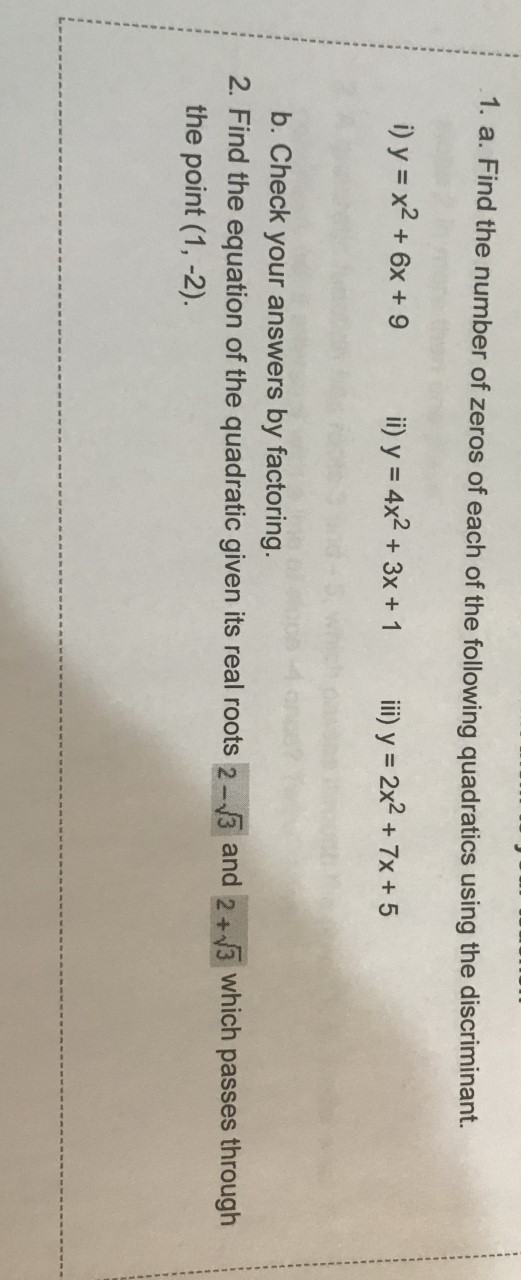 could you please help me with finding the answer thanks 1. a.