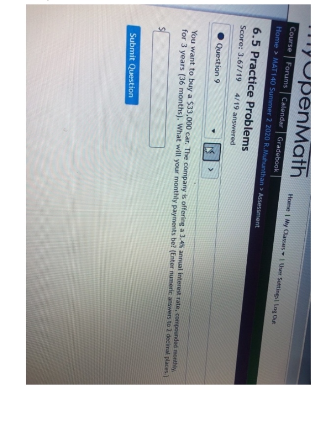 Log Out Home | My Classes . | User Settings| Log Out