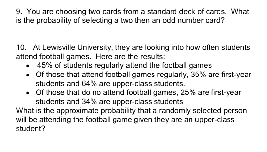 is an upper class student?What is the probability of selecting a two