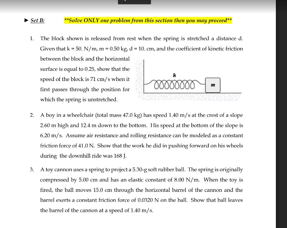 a problem but please write down your FINAL solutions in the worksheets