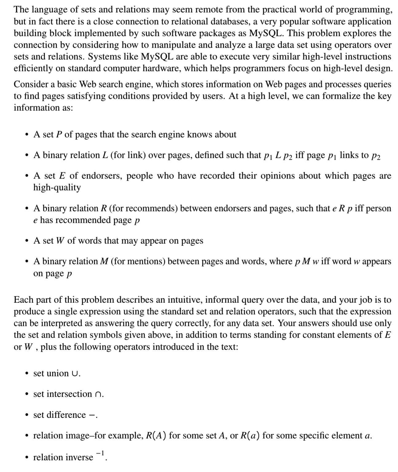 Please answer this task. The language of sets and relations may seem