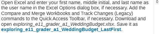 Open Excel and enter your first name, middle initial, and last