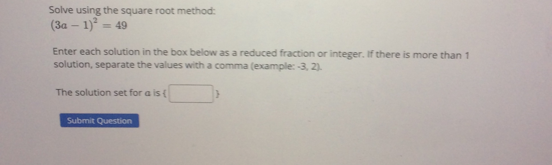 = 0 Answer: p = Write your answers as a list of