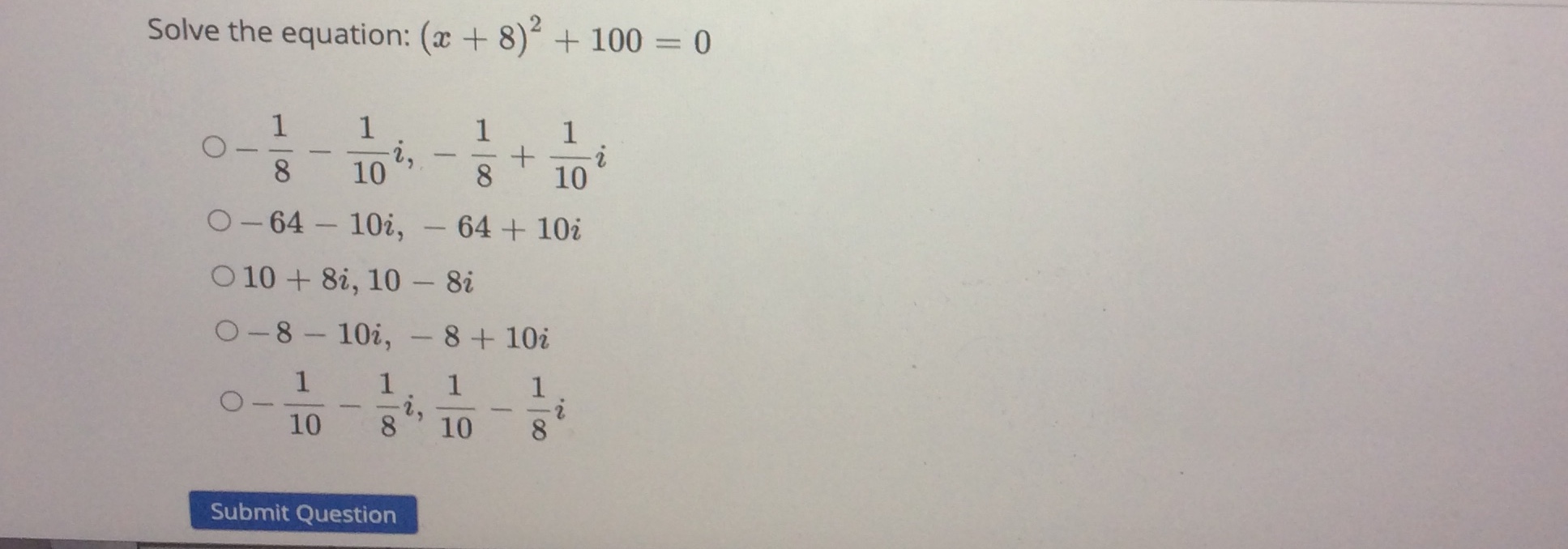 then enter 4,-2/3 in the box. Submit QuestionSolve the equation: m(m +