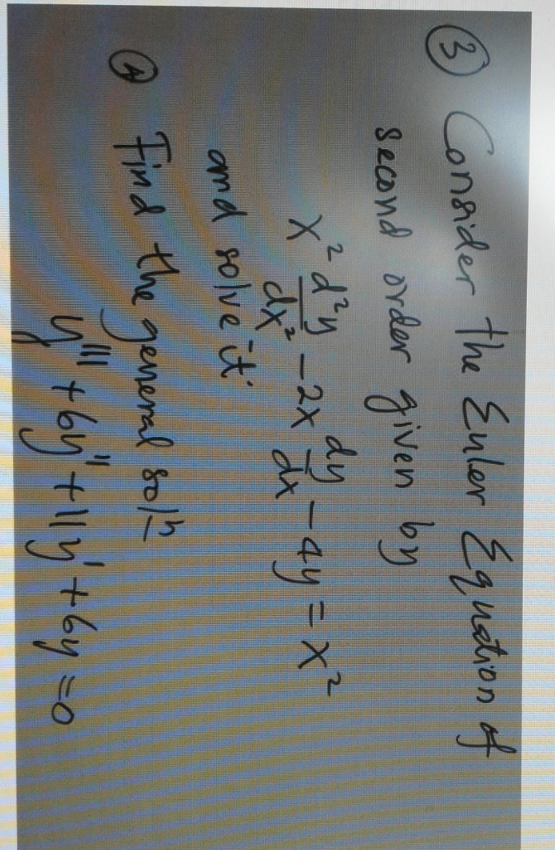 checking my answer Consider the Euler Equation of Second order given by