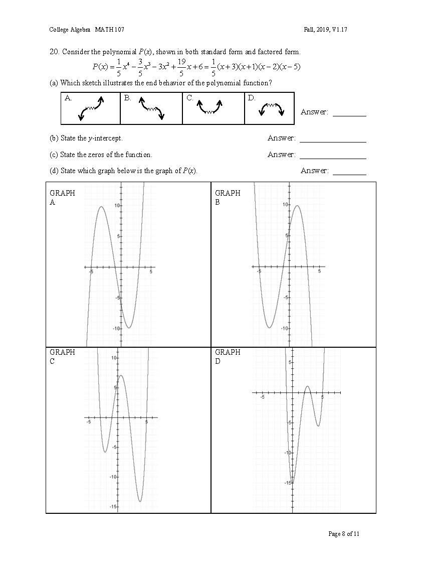 be shown) Problems #2230 are Short Answer with work required to be