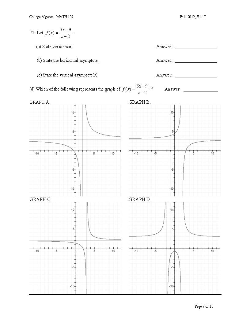 shown. MULTIPLE CHOICE 1. Determine the domain and range of the piecewise