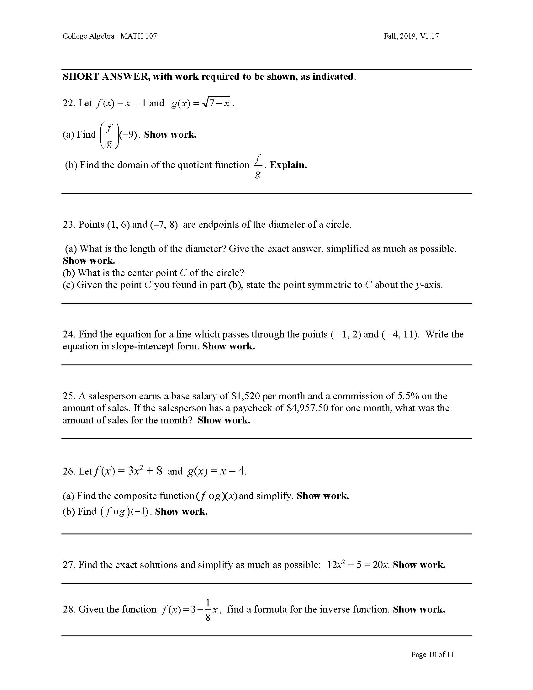 function. 1. A. Domain [0, 4]; Range [1, 3] B. Domain [71,