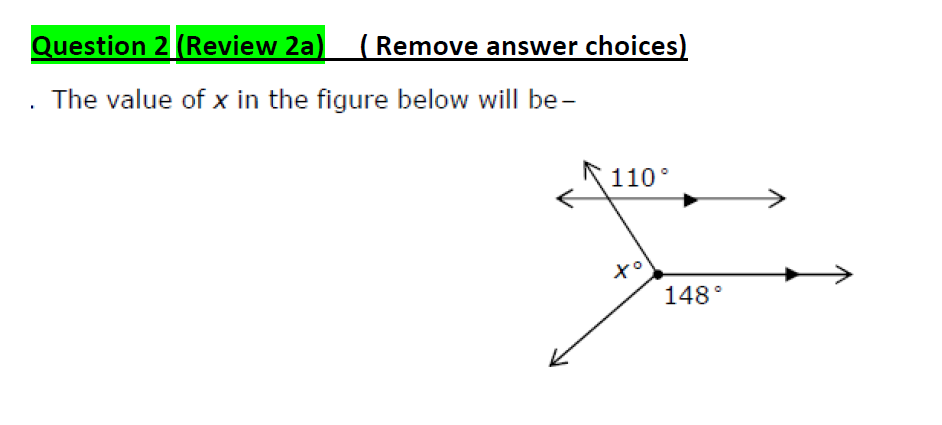 rhombus? F 2xy=4 Question 11 (Review 2c) A perpendicular bisector is a