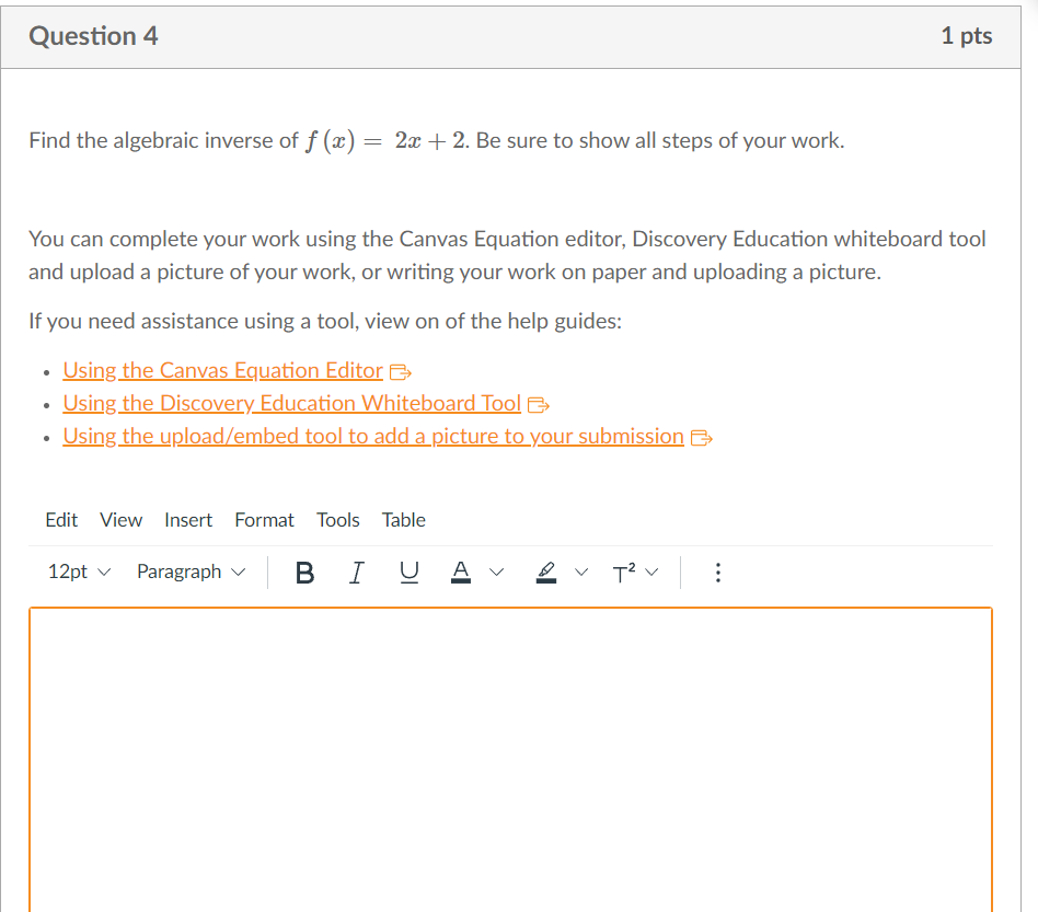 X 2 6 8 10 -2 16- -8 -10Question 1 2 pts