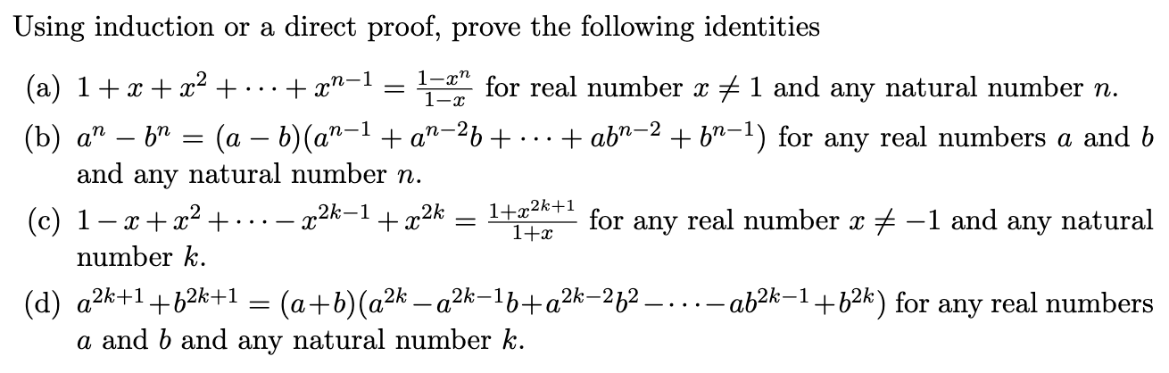 using induction prove this a b c d using induction prove this