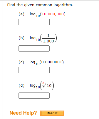 the number in parentheses as a power of the base. Then, find