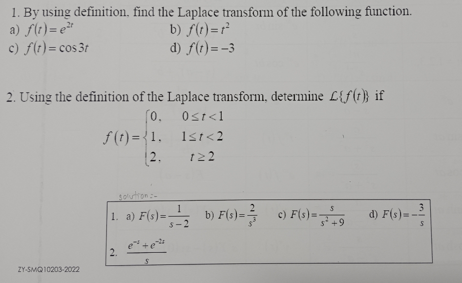 please help me to solve question 1 c) 1. By using definition.