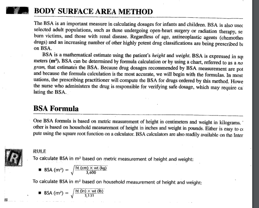 child whose BSA is 0.51 m'? (Based off same recommendation from #11)