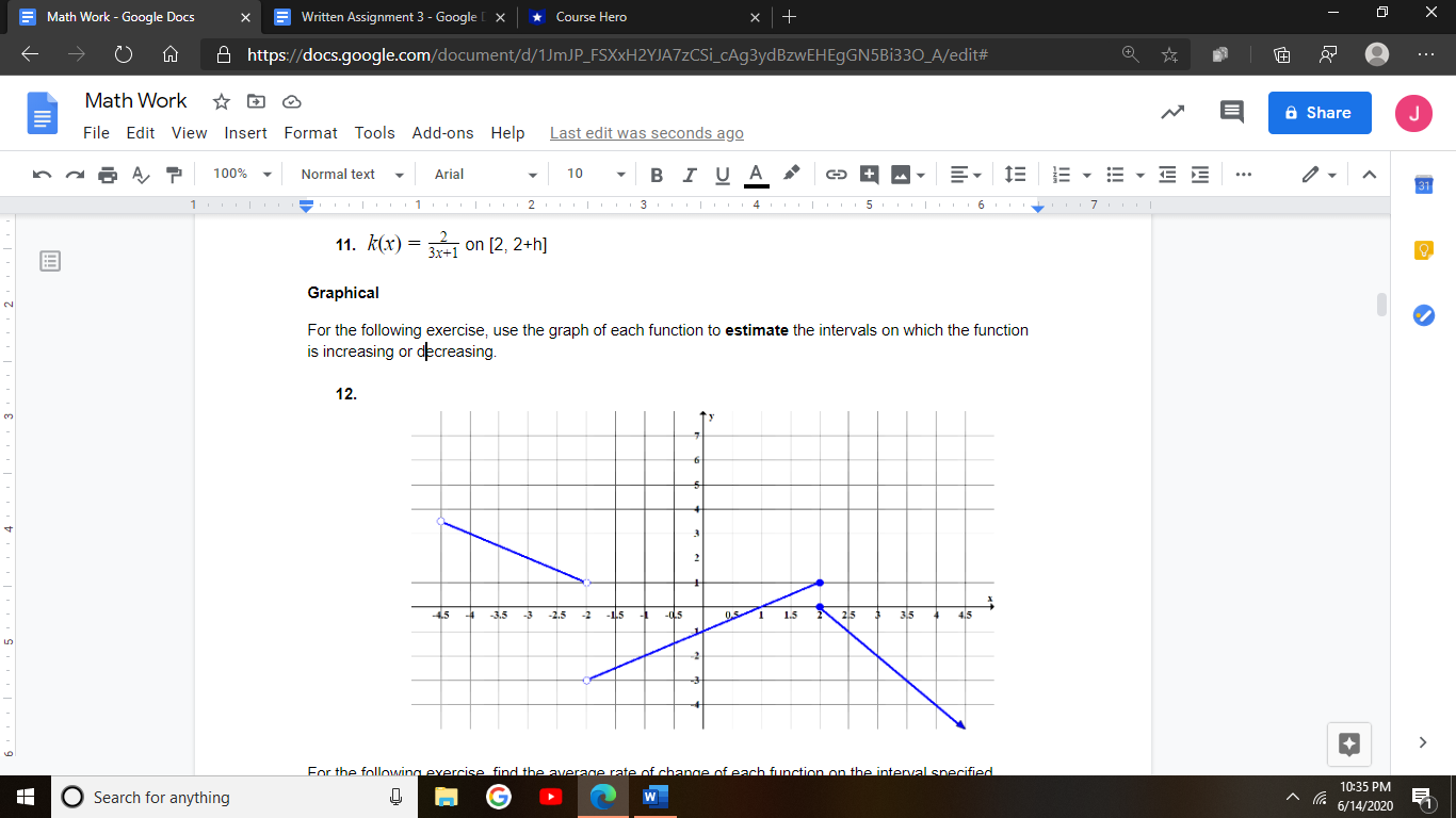 number 12 Math Work - Google Docs X Written Assignment 3 -